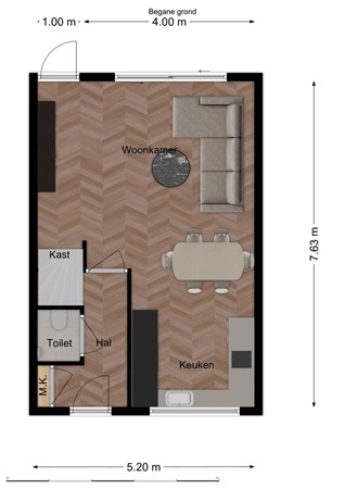 Mgr. Bekkersstraat 58, 5146 DV Waalwijk - Plattegrond begane grond.jpg