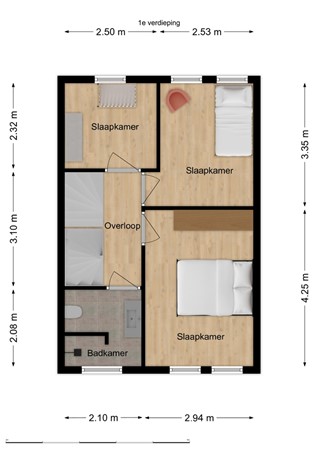 Mgr. Bekkersstraat 58, 5146 DV Waalwijk - Plattegrond eerste verdieping.jpg