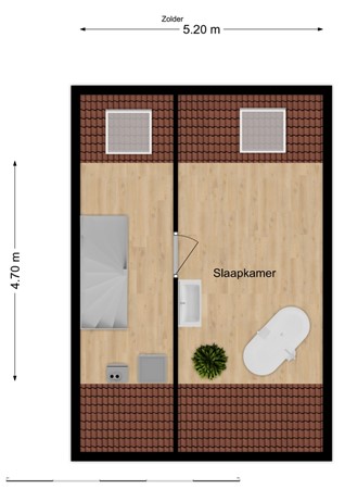 Mgr. Bekkersstraat 58, 5146 DV Waalwijk - Plattegrond tweede verdieping.jpg