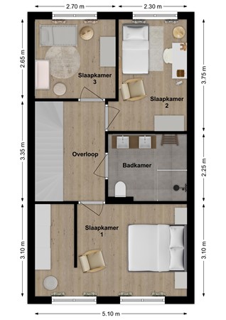 Sportlaan 13, 4286 ES Almkerk - Plattegrond Sportlaan 13 Almkerk Verdieping.jpg