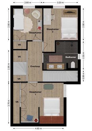 Rijksstraatweg 125, 4254 XD Sleeuwijk - Plattegrond Rijksstraatweg 125 Sleeuwijk Verdieping.jpg