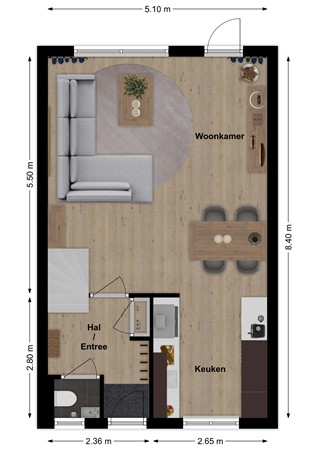 Vlet 41, 4251 DD Werkendam - Plattegrond Vlet 41 Werkendam Begane grond.jpg