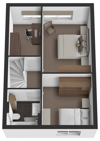 Vlet 41, 4251 DD Werkendam - Plattegrond 3D Vlet 41 Werkendam Verdieping.jpg