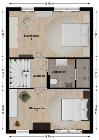 Boomgaard 43, 4255 JR Nieuwendijk - Plattegrond Boomgaard 43 Nieuwendijk NB Verdieping.jpg