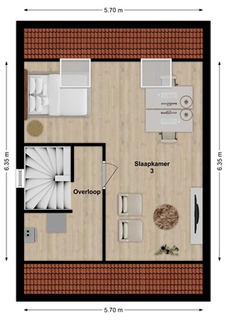 Boomgaard 43, 4255 JR Nieuwendijk - Plattegrond Boomgaard 43 Nieuwendijk NB Zolder.jpg