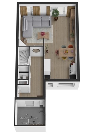 Van Hogendorpstraat 13, 4286 BJ Almkerk - Plattegrond 3D Van Hogendorpstraat 13 Almkerk Begane grond.jpg