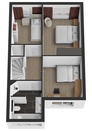 Van Hogendorpstraat 13, 4286 BJ Almkerk - Plattegrond 3D Van Hogendorpstraat 13 Almkerk Verdieping.jpg