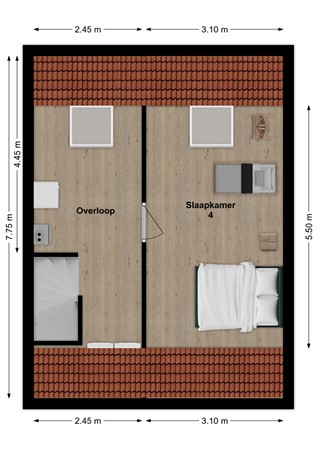 Van Hogendorpstraat 13, 4286 BJ Almkerk - Plattegrond Van Hogendorpstraat 13 Almkerk Zolder.jpg