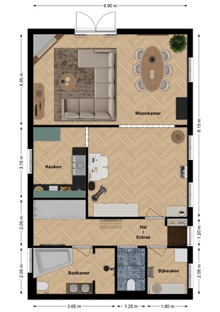 Maasdijk 229, 4261 AK Wijk en Aalburg - Plattegrond Maasdijk 229 Wijk en Aalburg Begane grond.jpg