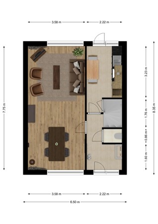 Wilgenstraat 13, 4266 EE Eethen - Plattegrond Wilgenstraat 13 Eethen Begane grond.jpg