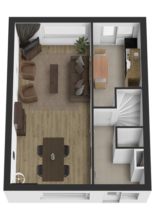 Wilgenstraat 13, 4266 EE Eethen - Plattegrond 3D Wilgenstraat 13 Eethen Begane grond.jpg