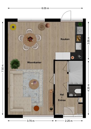 Dokter van Vuurestraat 16, 4271 XG Dussen - Plattegrond Dokter van Vuurestraat 16 Dussen Begane grond.jpg