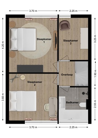 Dokter van Vuurestraat 16, 4271 XG Dussen - Plattegrond Dokter van Vuurestraat 16 Dussen Verdieping.jpg