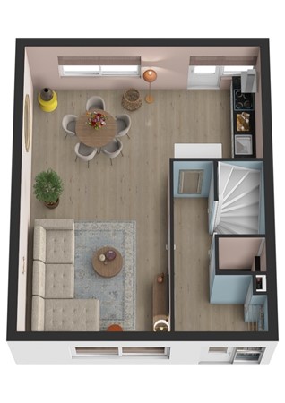 Dokter van Vuurestraat 16, 4271 XG Dussen - Plattegrond 3D Dokter van Vuurestraat 16 Dussen Begane grond.jpg