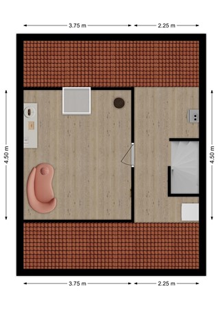 Dokter van Vuurestraat 16, 4271 XG Dussen - Plattegrond Dokter van Vuurestraat 16 Dussen Zolder.jpg