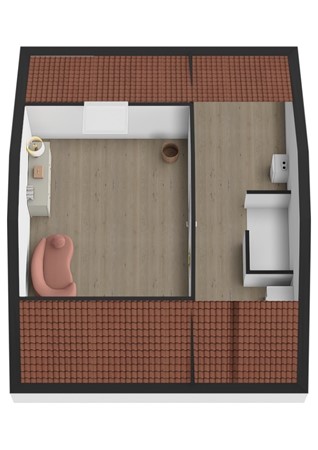 Dokter van Vuurestraat 16, 4271 XG Dussen - Plattegrond 3D Dokter van Vuurestraat 16 Dussen Zolder.jpg