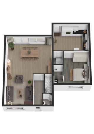 Chrysantenstraat 2, 4261 CP Wijk en Aalburg - Plattegrond 3D Chrysantenstraat 2 Wijk en Aalburg Begane grond optie.jpg