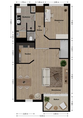 Postweide 131, 4285 DV Woudrichem - Plattegrond Postweide 131 Woudrichem Begane grond optie.jpg