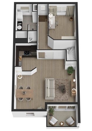 Postweide 131, 4285 DV Woudrichem - Plattegrond 3D Postweide 131 Woudrichem Begane grond optie.jpg