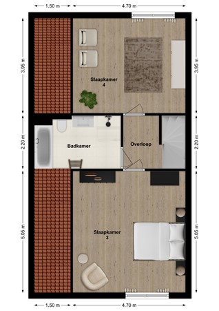 Postweide 131, 4285 DV Woudrichem - Plattegrond Postweide 131 Woudrichem Verdieping.jpg