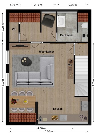 Altena's Laantje 1D, 4286 BD Almkerk - Plattegrond Altena's Laantje 1D Almkerk Verdieping.jpg