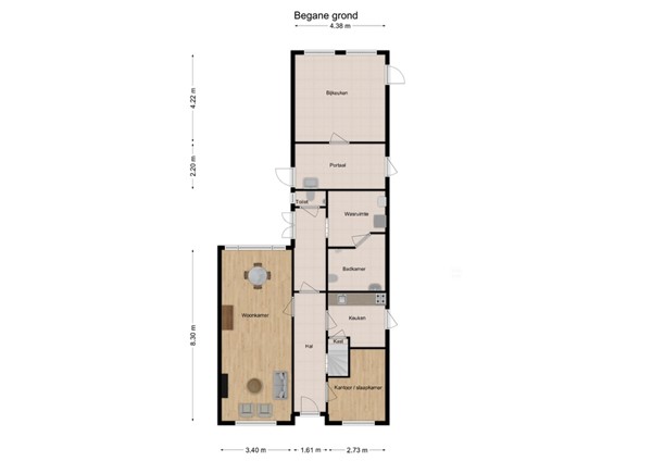 Kerkstraat 20, 5161 ED Sprang-Capelle - 1 - Plattegrond BG.jpg