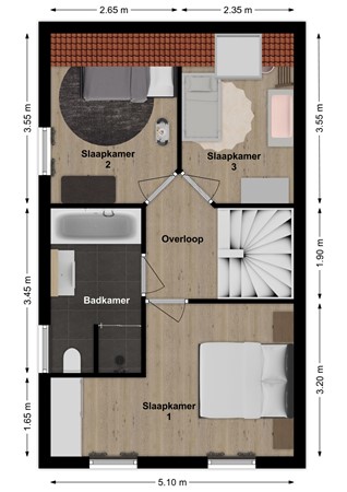 Louwrens Penninghof 15, 4287 LW Waardhuizen - Plattegrond Louwrens Penninghof 15 Waardhuizen Verdieping.jpg