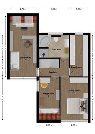 Burgemeester van Rijswijkstraat 65, 4285 XV Woudrichem - Plattegrond Burgemeester van Rijswijkstraat 65 Woudrichem Verdieping.jpg