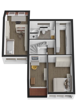 Burgemeester van Rijswijkstraat 65, 4285 XV Woudrichem - Plattegrond 3D Burgemeester van der Rijswijkstraat 65 Woudrichem Verdieping.jpg