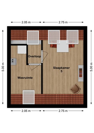 Burgemeester van Rijswijkstraat 65, 4285 XV Woudrichem - Plattegrond Burgemeester van Rijswijkstraat 65 Woudrichem Zolder.jpg