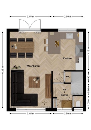 Irenelaan 58, 5251 JR Vlijmen - Plattegrond Irenelaan 58 Vlijmen Begane grond.jpg