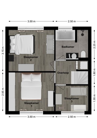 Irenelaan 58, 5251 JR Vlijmen - Plattegrond Irenelaan 58 Vlijmen Verdieping.jpg