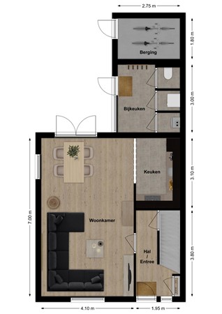 Boterstraat 1, 4251 CC Werkendam - Plattegrond Boterstraat 1 Werkendam Begane grond.jpg
