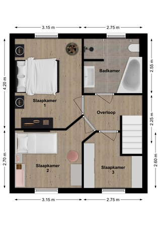 Boterstraat 1, 4251 CC Werkendam - Plattegrond Boterstraat 1 Werkendam Verdieping.jpg