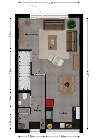 Sportlaan 17, 4286 ES Almkerk - Plattegrond Sportlaan 17 Almkerk Begane grond.jpg