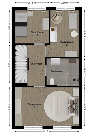 Sportlaan 17, 4286 ES Almkerk - Plattegrond Sportlaan 17 Almkerk Verdieping.jpg