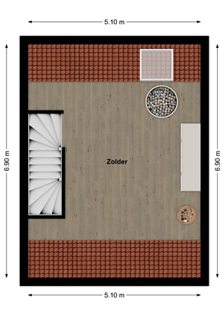 Sportlaan 17, 4286 ES Almkerk - Plattegrond Sportlaan 17 Almkerk Zolder.jpg