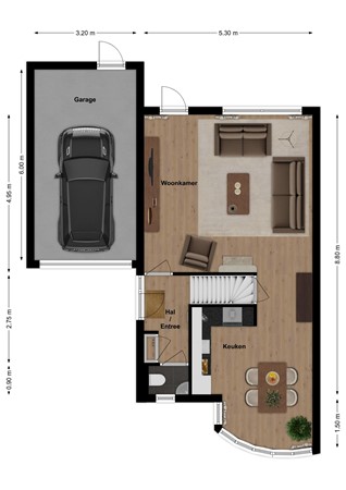Vlinderslag 52, 4286 GK Almkerk - Plattegrond Vlinderslag 52 Almkerk Begane grond.jpg