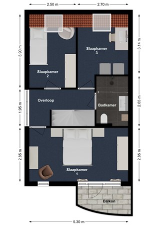 Vlinderslag 52, 4286 GK Almkerk - Plattegrond Vlinderslag 52 Almkerk Verdieping.jpg