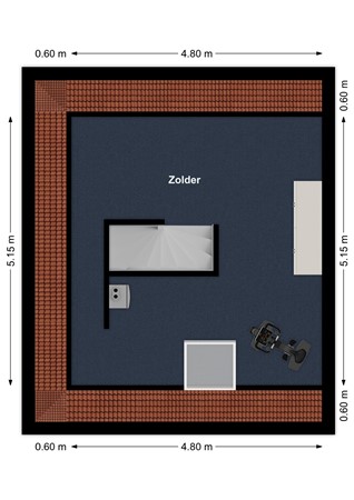 Vlinderslag 52, 4286 GK Almkerk - Plattegrond Vlinderslag 52 Almkerk Zolder.jpg