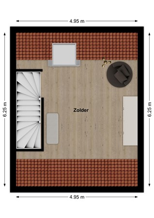 Lindestraat 10, 4266 EG Eethen - Plattegrond Lindestraat 8 Eethen Zolder.jpg