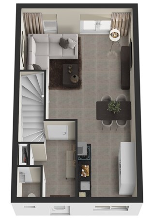 Lindestraat 10, 4266 EG Eethen - Plattegrond 3D Lindestraat 8 Eethen Begane grond.jpg