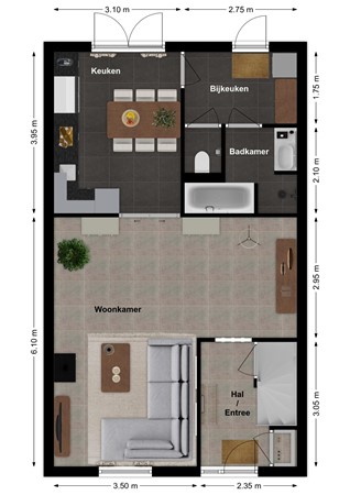 A. van Zeestraat 15, 5307 HE Poederoijen - Plattegrond A. van Zeestraat 15 Poederoijen Begane grond.jpg