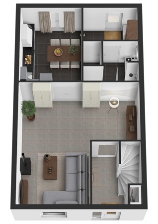 A. van Zeestraat 15, 5307 HE Poederoijen - Plattegrond 3D A. van Zeestraat 15 Poederoijen Begane grond.jpg