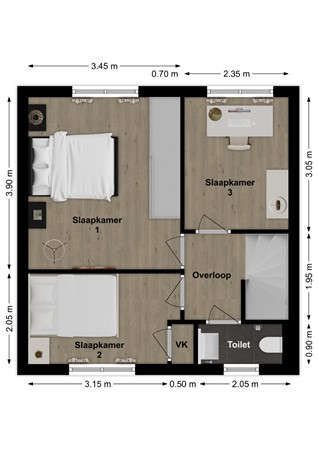 A. van Zeestraat 15, 5307 HE Poederoijen - Plattegrond A. van Zeestraat 15 Poederoijen Verdieping.jpg