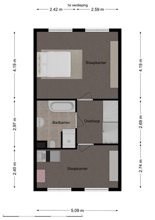 Het Fort 110, 5146 CK Waalwijk - Plattegrond Eerste verdieping.jpg