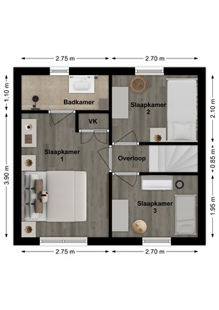 Sigmondstraat 34, 4251 ZB Werkendam - Plattegrond Sigmondstraat 34 Werkendam Verdieping.jpg