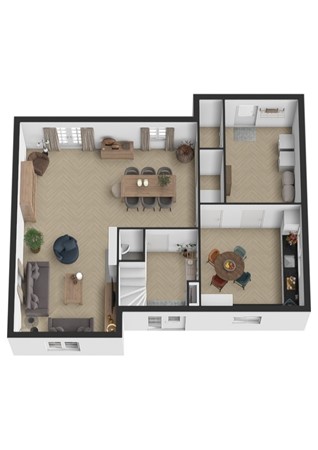 Jachtsloot 5, 4273 XD Hank - Plattegrond 3D Jachtstloot 5 Hank Begane grond.jpg