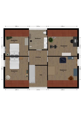 Jachtsloot 5, 4273 XD Hank - Plattegrond Jachtstloot 5 Hank Verdieping.jpg