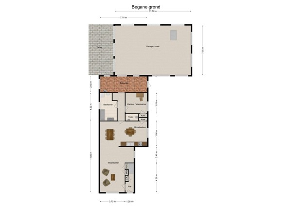 Benedenkerkstraat 32A, 5165 CC Waspik - 1 - Plattegrond BG.jpg